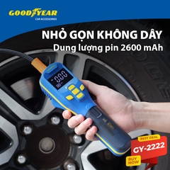 Máy Bơm Lốp Xe GOODYEAR GY-2222 Cầm Tay Nhỏ Gọn Không Dây Tích Điện - Nhập Khẩu Chính Hãng