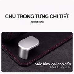 Móc Treo Đa Năng Có Hộc Đựng Ly Trên Ô Tô CIND BO-L021 Bằng Kim Loại Bọc Da Lộn Màu Đen Sang Trọng Cho Nội Thất Xe - Nhập Khẩu Chính Hãng