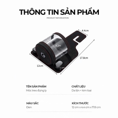 Móc Treo Đa Năng Có Hộc Đựng Ly Trên Ô Tô CIND BO-L021 Bằng Kim Loại Bọc Da Lộn Màu Đen Sang Trọng Cho Nội Thất Xe - Nhập Khẩu Chính Hãng