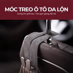 Móc Treo Kép Đa Năng Trên Ô Tô CIND BO-N021 Bằng Kim Loại Bọc Da Lộn Màu Xám Sang Trọng Cho Nội Thất Xe - Nhập Khẩu Chính Hãng