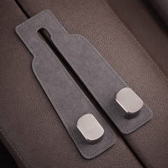 Móc Treo Kép Đa Năng Trên Ô Tô CIND BO-N021 Bằng Kim Loại Bọc Da Lộn Màu Xám Sang Trọng Cho Nội Thất Xe - Nhập Khẩu Chính Hãng