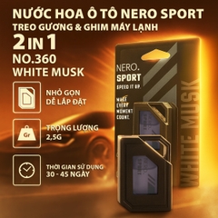 Nước Hoa Ô Tô 2in1 Treo Gương & Ghim Máy Lạnh AIR-Q Nero Sport No360 Đánh Thức Cảm Xúc Trên Mọi Hành Trình - Nhập Khẩu Chính Hãng
