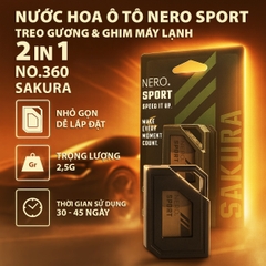Nước Hoa Ô Tô 2in1 Treo Gương & Ghim Máy Lạnh AIR-Q Nero Sport No360 Đánh Thức Cảm Xúc Trên Mọi Hành Trình - Nhập Khẩu Chính Hãng