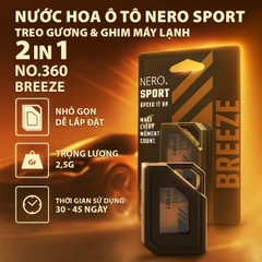 Nước Hoa Ô Tô 2in1 Treo Gương & Ghim Máy Lạnh AIR-Q Nero Sport No360 Đánh Thức Cảm Xúc Trên Mọi Hành Trình - Nhập Khẩu Chính Hãng