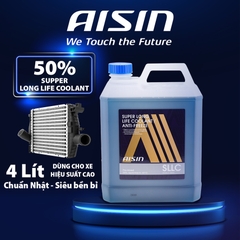 Nước Làm Mát Động Cơ Màu Xanh Dương AISIN Super Long Life Coolant 50% 4 Lít SCPM50A4LB - Nhập Khẩu Chính Hãng
