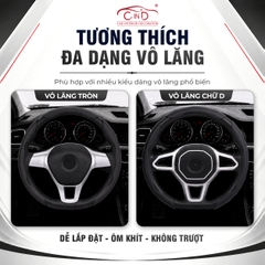 Ốp Bọc Vô Lăng CIND Da Nappa Cao Cấp Mỏng Nhẹ Chống Trượt Phù Hợp Nhiều Dòng Xe