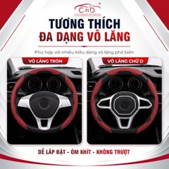 Ốp Bọc Vô Lăng CIND Da Nappa Cao Cấp Mỏng Nhẹ Chống Trượt Phù Hợp Nhiều Dòng Xe