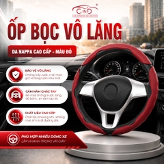Miếng Ốp Bọc Vô Lăng Ô Tô CIND Da Nappa (Phiên Bản Nâng Cấp) Mềm Mại Êm Ái Mỏng Nhẹ Chống Trượt Phù Hợp Nhiều Dòng Xe