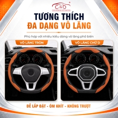 Ốp Bọc Vô Lăng CIND Da Nappa Cao Cấp Mỏng Nhẹ Chống Trượt Phù Hợp Nhiều Dòng Xe
