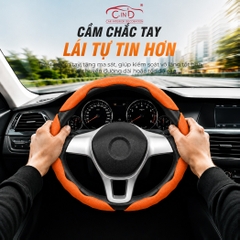 Miếng Ốp Bọc Vô Lăng Ô Tô CIND Da Nappa (Phiên Bản Nâng Cấp) Mềm Mại Êm Ái Mỏng Nhẹ Chống Trượt Phù Hợp Nhiều Dòng Xe