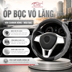 Ốp Bọc Vô Lăng CIND Carbon Bóng Thể Thao Mỏng Nhẹ Chống Trượt Phù Hợp Nhiều Dòng Xe