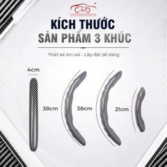 Ốp Bọc Vô Lăng CIND Carbon Bóng Thể Thao Mỏng Nhẹ Chống Trượt Phù Hợp Nhiều Dòng Xe