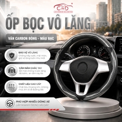 Miếng Ốp Bọc Vô Lăng Ô Tô CIND Carbon Bóng (Phiên Bản Nâng Cấp) Gợn Sóng Mỏng Nhẹ Chống Trơn Trượt Phù Hợp Nhiều Dòng Xe