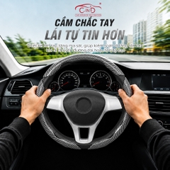 Miếng Ốp Bọc Vô Lăng Ô Tô CIND Carbon Bóng (Phiên Bản Nâng Cấp) Gợn Sóng Mỏng Nhẹ Chống Trơn Trượt Phù Hợp Nhiều Dòng Xe