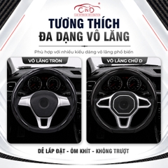 Ốp Bọc Vô Lăng CIND Carbon Bóng Thể Thao Mỏng Nhẹ Chống Trượt Phù Hợp Nhiều Dòng Xe