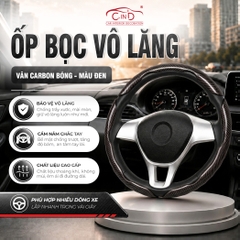 Miếng Ốp Bọc Vô Lăng Ô Tô CIND Carbon Bóng (Phiên Bản Nâng Cấp) Gợn Sóng Mỏng Nhẹ Chống Trơn Trượt Phù Hợp Nhiều Dòng Xe