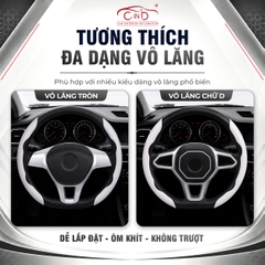 Ốp Bọc Vô Lăng CIND Carbon Nhám Thể Thao Mỏng Nhẹ Chống Trượt Phù Hợp Nhiều Dòng Xe