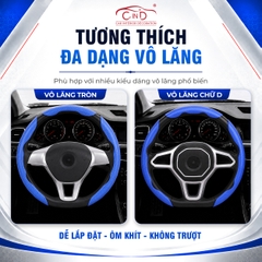 Ốp Bọc Vô Lăng CIND Carbon Nhám Thể Thao Mỏng Nhẹ Chống Trượt Phù Hợp Nhiều Dòng Xe