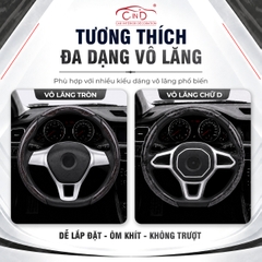Ốp Bọc Vô Lăng CIND Vân Gỗ Đào Sang Trọng Mỏng Nhẹ Chống Trượt Phù Hợp Nhiều Dòng Xe