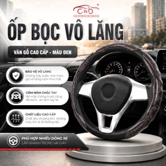 Ốp Bọc Vô Lăng CIND Vân Gỗ Đào Sang Trọng Mỏng Nhẹ Chống Trượt Phù Hợp Nhiều Dòng Xe