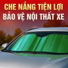 Tấm Che Nắng Ô Tô Xốp Cách Nhiệt Loại Dài Gấp Gọn Màu Lá Phủ Bạc Cho Kính Lái Và Kính Sau CIND CD-F001 (70x145cm) - Nhập Khẩu Chính Hãng