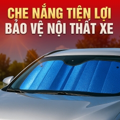 Tấm Che Nắng Ô Tô Xốp Cách Nhiệt Loại Dài Gấp Gọn Màu Lam Phủ Bạc Cho Kính Lái Và Kính Sau CIND CD-F001 (70x145cm) - Nhập Khẩu Chính Hãng