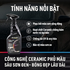 Xịt Phủ Bóng Màu Đen Ceramic Color Wax SiO2 FORMULA 1 617945 680ml Khôi Phục Màu Xe Chống Tia UV Bóng Sâu Như Gương - Nhập Khẩu Chính Hãng