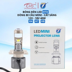 Bóng Đèn Led Bi Cầu Cắt Sáng Siêu Nét RTD 12V - 18V 40W Dùng Cho Xe Máy Xe Ô Tô