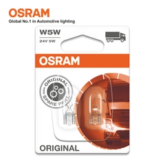 Combo 2 Bóng Đèn Chân Ghim Nhỏ 1 Tim OSRAM Original T10 W5W 24V 5W - Nhập Khẩu Chính Hãng