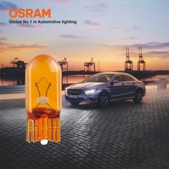 Combo 2 Bóng Đèn Chân Ghim Nhỏ 1 Tim OSRAM Original T10 WY5W 12V 5W Màu Vàng - Nhập Khẩu Chính Hãng