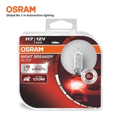 Combo 2 Bóng Đèn Halogen Tăng Sáng 100% OSRAM Night Breaker Silver H7 12V 55W - Nhập Khẩu Chính Hãng