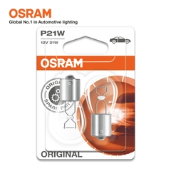 Combo 2 Bóng Đèn Sau 1 Tim OSRAM Original P21W 12V 21W (Chân Thẳng) - Nhập Khẩu Chính Hãng