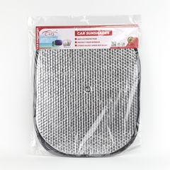 Combo 2 Tấm Che Nắng Ô Tô Xốp Cách Nhiệt Tròn Nhỏ Màu Lá Phủ Bạc CIND CD-C044 (36x44cm) - Nhập Khẩu Chính Hãng