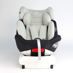 Ghế An Toàn Cho Trẻ Em QM-360A ISOFIX + Xoay 360° Thông Minh + Khoá An Toàn 5 Điểm Phiên Bản Hiện Đại Màu Xám Sang Trọng - Nhập Khẩu Chính Hãng