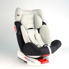 Ghế An Toàn Cho Trẻ Em QM-360A ISOFIX + Xoay 360° Thông Minh + Khoá An Toàn 5 Điểm Phiên Bản Hiện Đại Màu Xám Sang Trọng - Nhập Khẩu Chính Hãng