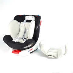 Ghế An Toàn Cho Trẻ Em QM-360A ISOFIX + Xoay 360° Thông Minh + Khoá An Toàn 5 Điểm Phiên Bản Hiện Đại Màu Xám Sang Trọng - Nhập Khẩu Chính Hãng