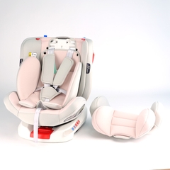 Ghế An Toàn Cho Trẻ Em QM-360A ISOFIX + Xoay 360° Thông Minh + Khoá An Toàn 5 Điểm Phiên Bản Hiện Đại Màu Hồng Ngọt Ngào - Nhập Khẩu Chính Hãng