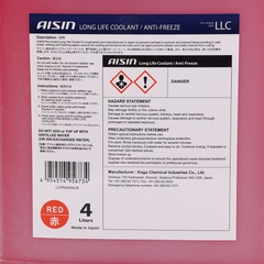 Nước Làm Mát Động Cơ Màu Đỏ AISIN Long Life Coolant 20% 4 Lít LCPM20A4LR - Nhập Khẩu Chính Hãng