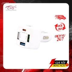 Tẩu Sạc 3 Cổng USB 2.4A 10W Và 1 Cổng Type C PD20W CIND - Nhập Khẩu Chính Hãng