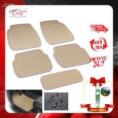 Bộ Thảm Lót Sàn Ô Tô Chống Trượt 3D 2357 Màu Kem 4 Chỗ - Nhập Khẩu Chính Hãng