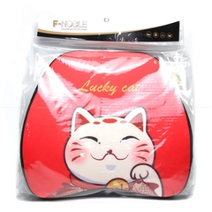 Tựa Lưng Ô Tô Cao Su Non Hình Mèo Thần Tài CIND F-Noble 9902 Màu Đỏ - Nhập Khẩu Chính Hãng
