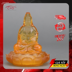 Tượng Trang Trí Cao Cấp CIND Quan Âm Đài Sen Ngọc Lưu Ly - Nhập Khẩu Chính Hãng