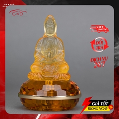 Tượng Trang Trí Cao Cấp CIND Quan Âm Ngọc Lưu Ly Đế Pha Lê - Nhập Khẩu Chính Hãng