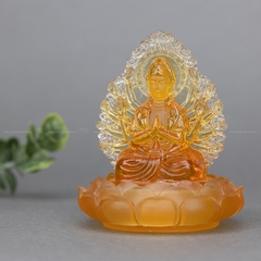 Tượng Trang Trí Cao Cấp CIND Quan Âm Thiên Thủ Hai Mặt Đài Sen Ngọc Lưu Ly - Nhập Khẩu Chính Hãng