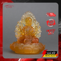 Tượng Trang Trí Cao Cấp CIND Quan Âm Thiên Thủ Hai Mặt Đài Sen Ngọc Lưu Ly - Nhập Khẩu Chính Hãng