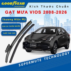 Gạt Mưa Xe Toyota Vios 2008-2025 GOODYEAR Siêu Êm Không Rít Size Chuẩn