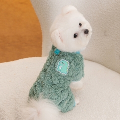Áo bốn chân lông cừu có móc đính khủng long cho chó mèo