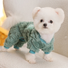 Áo bốn chân lông cừu có móc đính khủng long cho chó mèo