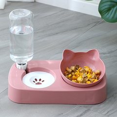 Bát đôi chống gù mặt mèo kèm bình nước tự động cho chó mèo https://petshopvinh.vn/