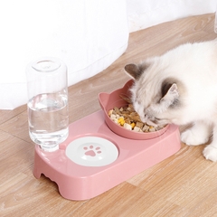 Bát đôi chống gù mặt mèo kèm bình nước tự động cho chó mèo https://petshopvinh.vn/